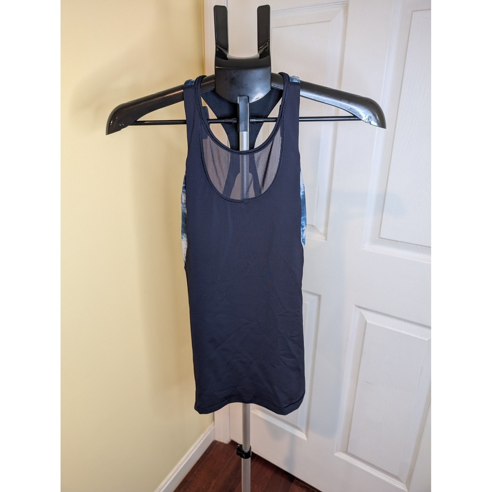 Lululemon Mesh With Me Tank Naval Blue Sea Side Silver Fox Racerback - Size 4